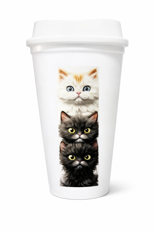To-Go Beker – "Cat Mama" (Met Schattige Katjes)