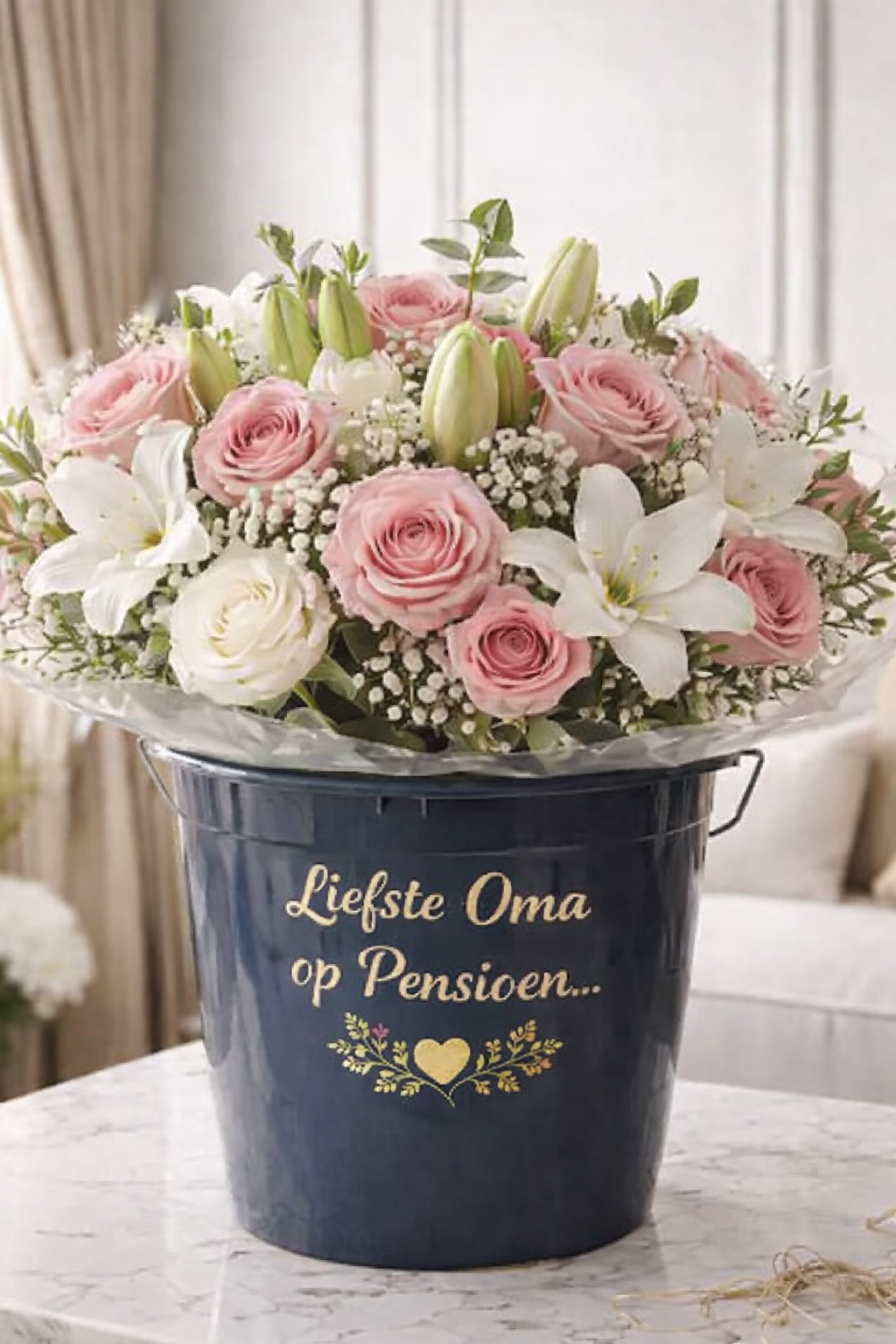 Emmer met tekst (zonder bloemen)