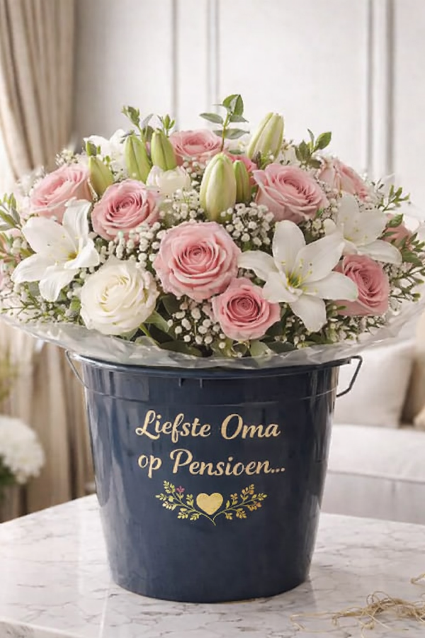 Emmer met tekst (zonder bloemen)