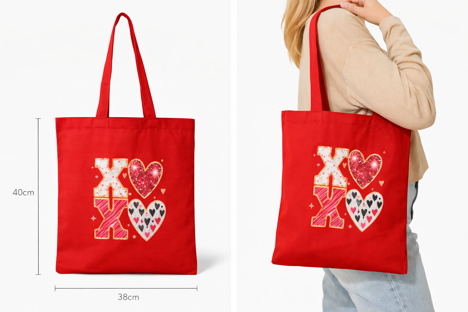 Tote Bag –  "XOXO " – 100% Katoen