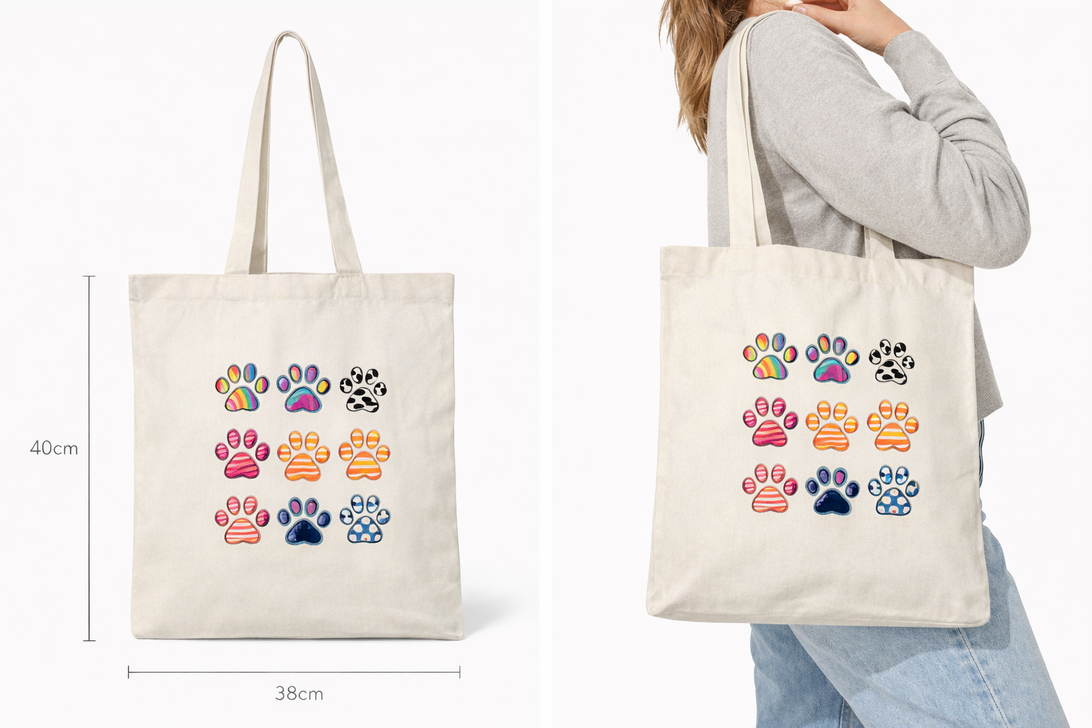 Dog Mom Tote Bag – 100% Katoen-pootjes