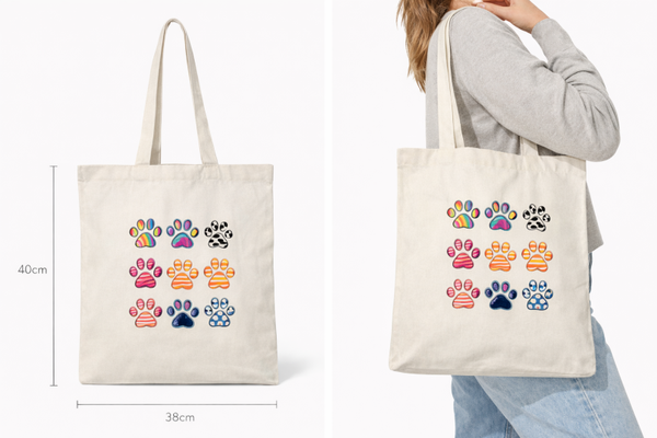Dog Mom Tote Bag – 100% Katoen-pootjes