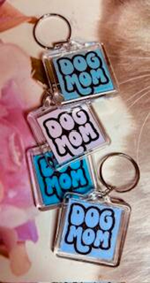 Retro sleutelhanger Dog Mom