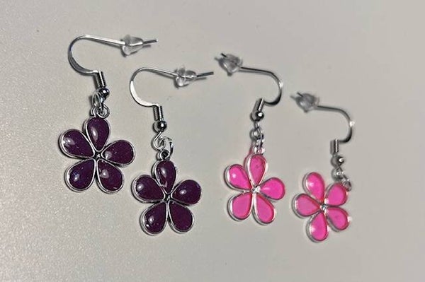 UV Resin oorbellen bloem