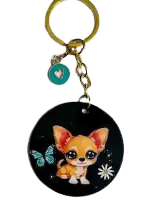 sleutelhanger pup chihuahua met hartje