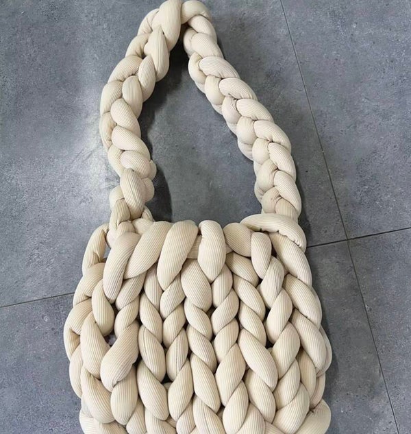 white knit bags