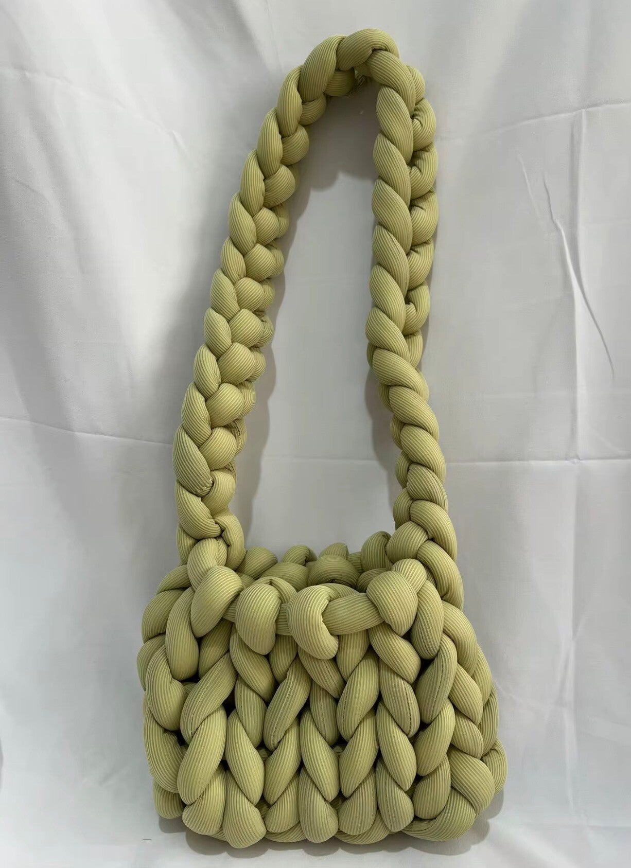 green knit bags