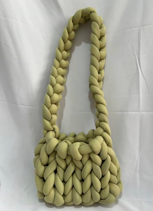 green knit bags