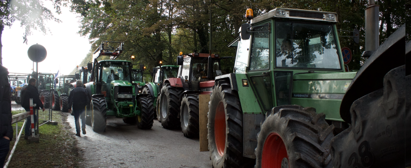 Trekkers op het Malieveld in Den Haag