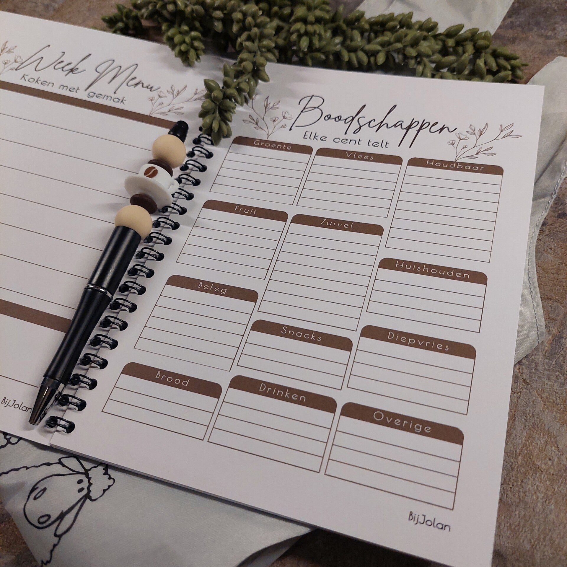 Weekmenu plannen BijJolan