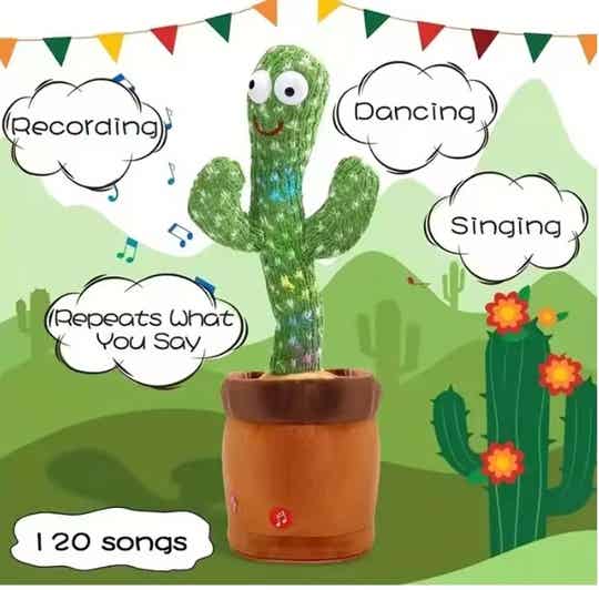 1st-Dansend Pratend Cactusspeelgoed Voor Babyjongens En-Meisjes, Zingen Nabootsen Opname En Herhalen Wat Je Zegt Zonnige Cactus Plus