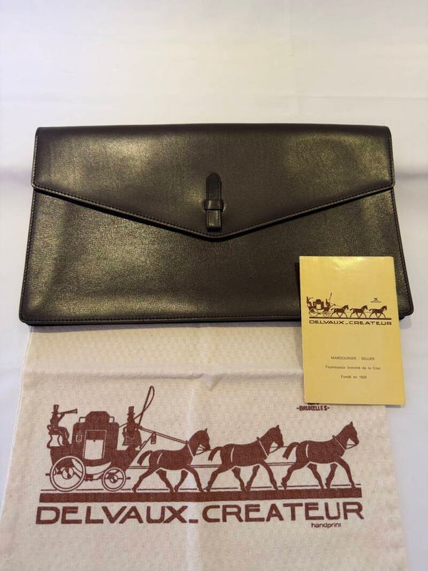 Delvaux Clutch donkerbruin