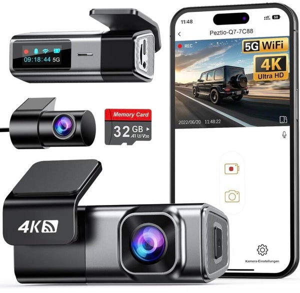 Dashcam Auto Vorne Hinten 4K+1080P