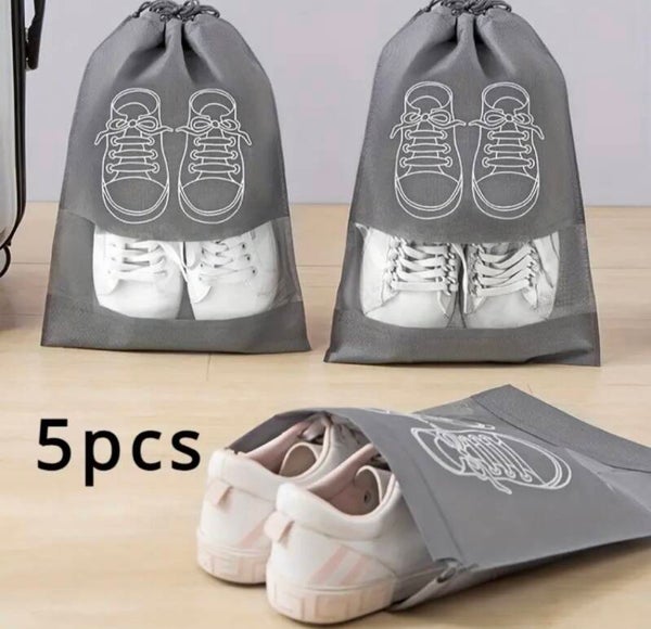 5er-Pack Hochwertige Plastikschuh-Aufbewahrungsbeutel mit Zugbandverschluss
