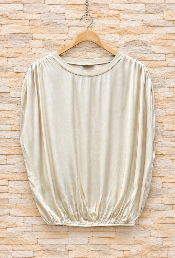 Blouse SAILLA fluide et satinée écrue