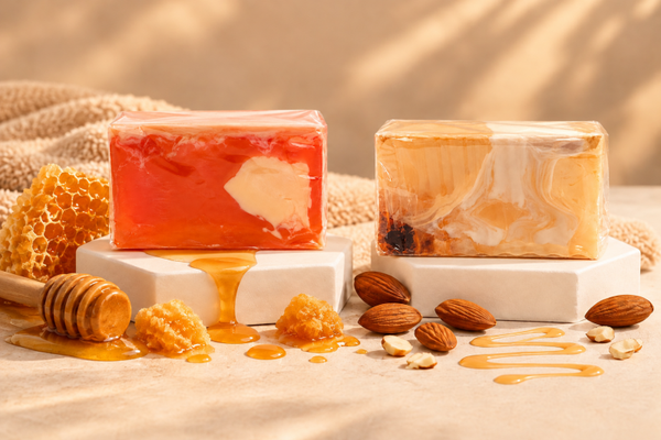 Duo de savons artisanaux en tranche - Miel crémeux & Amande