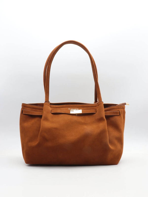 Sac cabas MILA effet daim camel avec anses