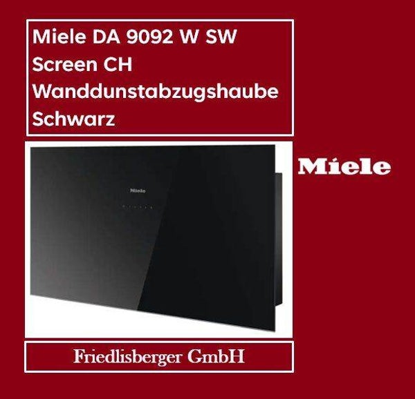 Miele DA 9092 W SW Screen CH Wanddunstabzugshaube Schwarz