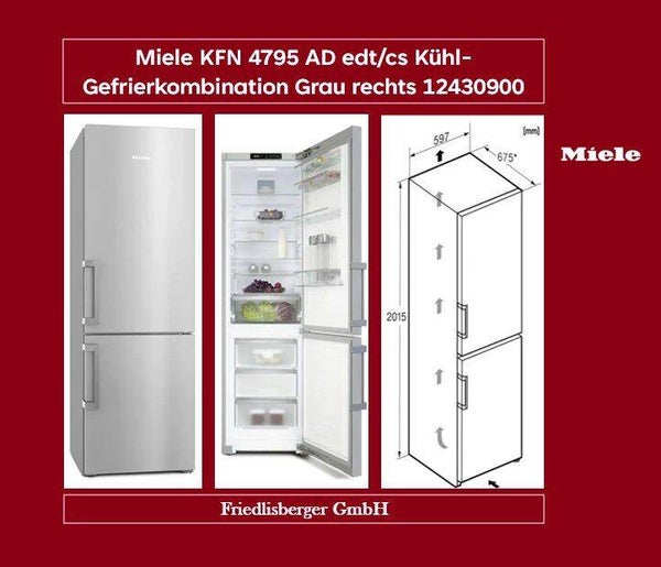 Miele KFN 4795 AD edt/cs Kühl-Gefrierkombination Grau rechts