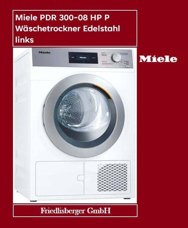 Miele PDR 300-08 HP P Wäschetrockner Edelstahl links