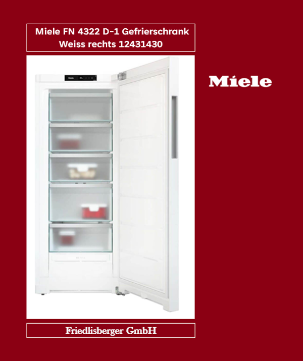 Miele FN 4322 D-1 Gefrierschrank Weiss rechts 12431430