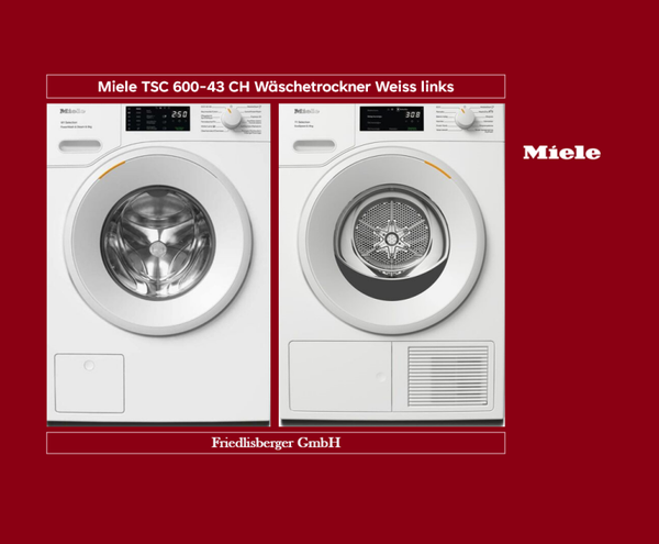 Miele WSC 300-83 Waschmaschine Lotosweiss rechts + Miele TSC 600-43 CH Wäschetrockner Weiss links