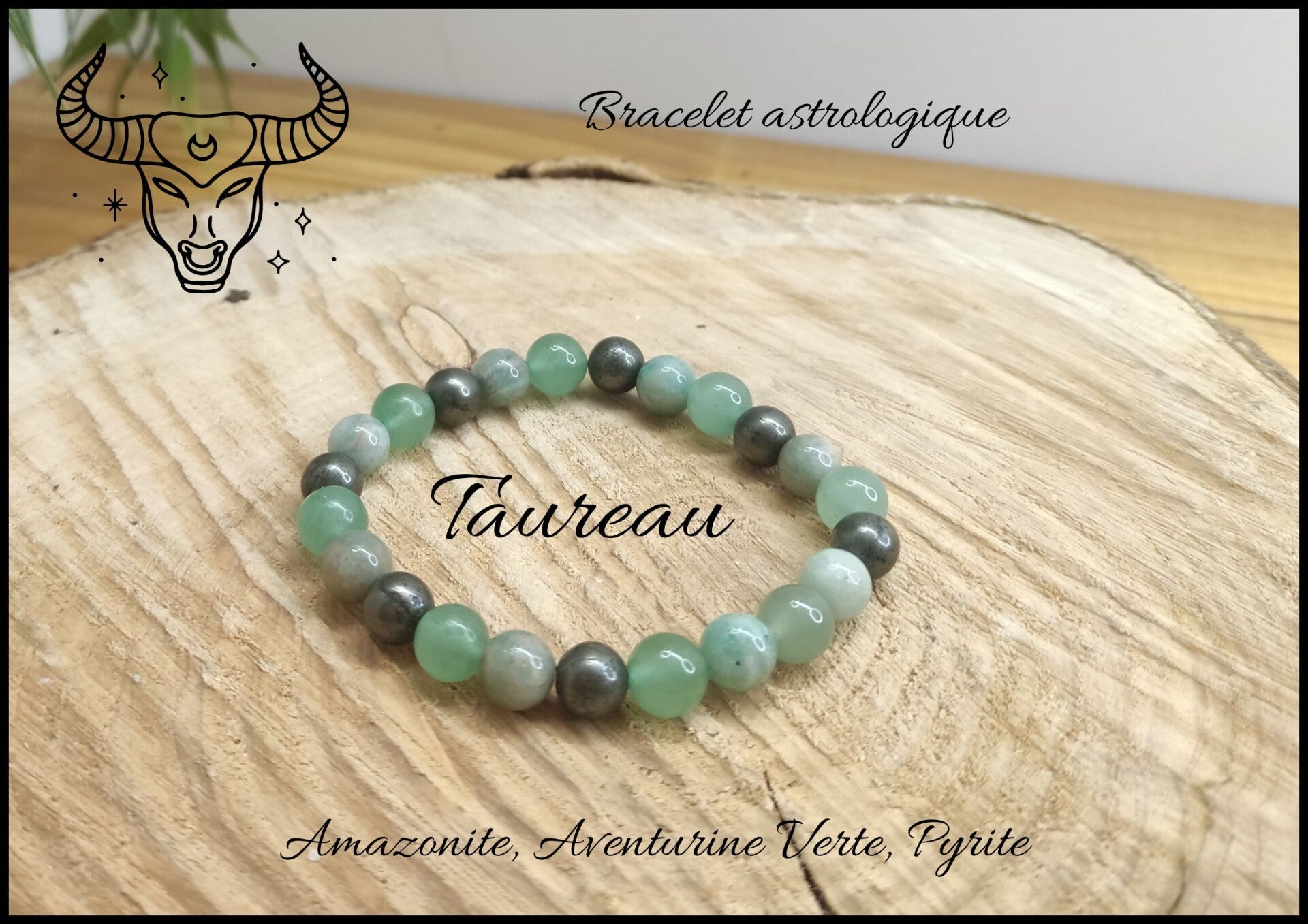 Bracelet astrologique Taureau 8mm