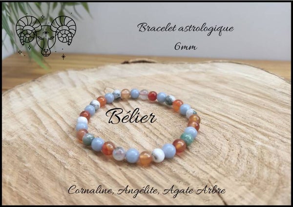 Bracelet astrologique Bélier 6mm
