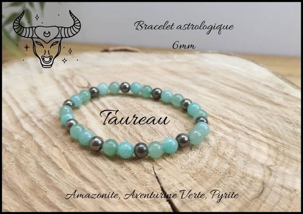 Bracelet astrologique Taureau 6mm