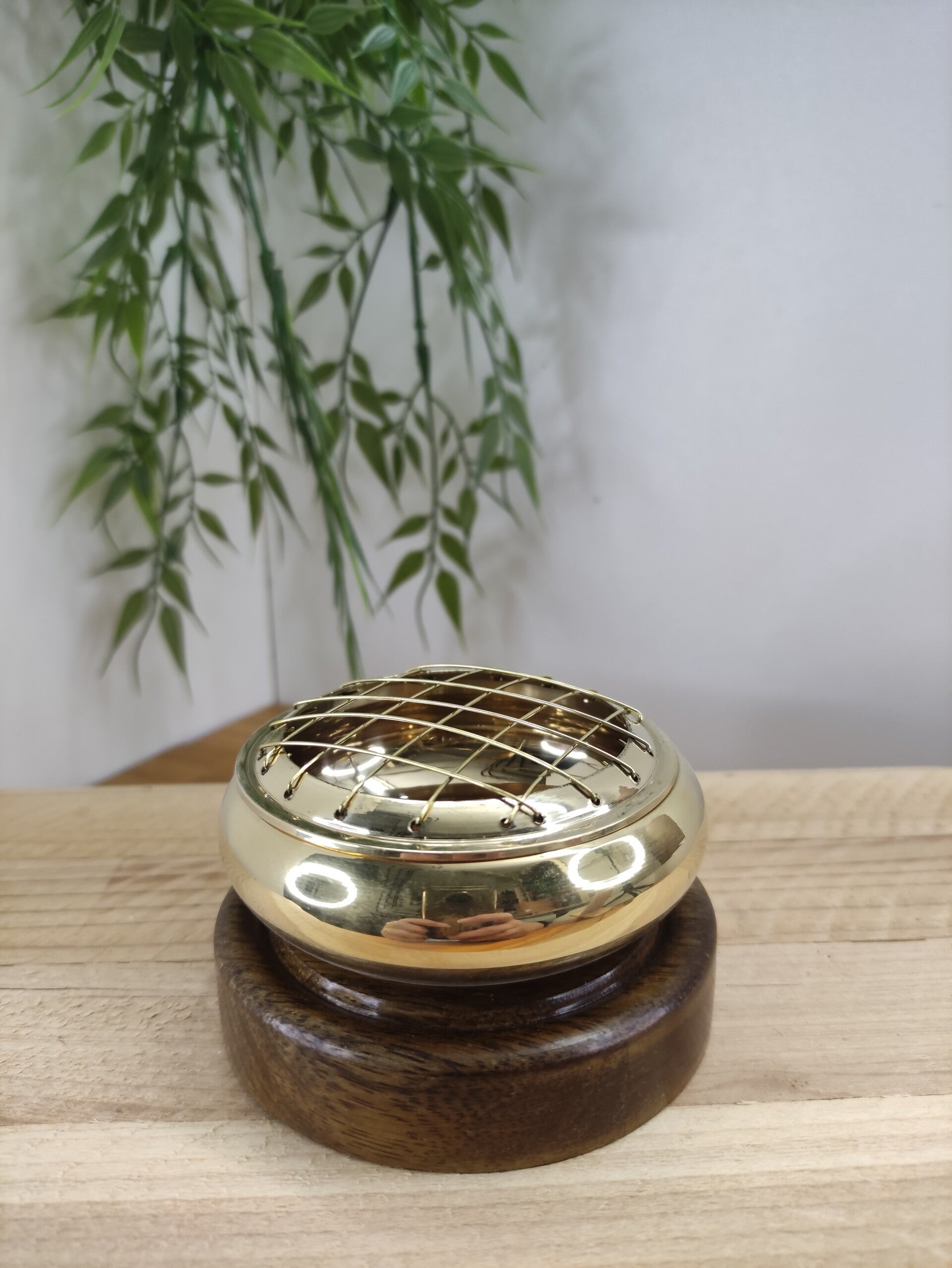 Bruleur résine Bronze Base bois 8cm