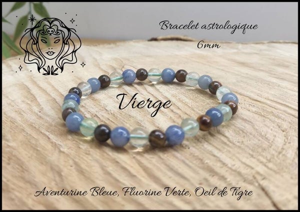 Bracelet astrologique Vierge 6mm