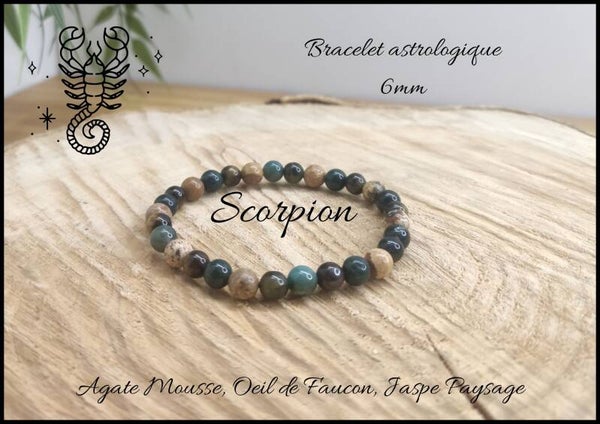 Bracelet astrologique Scorpion 6mm