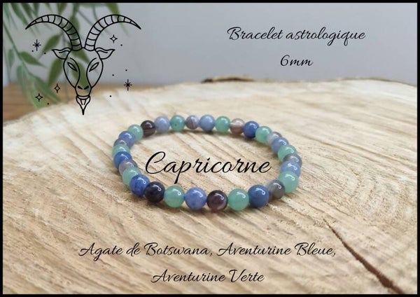 Bracelet astrologique Capricorne 6mm