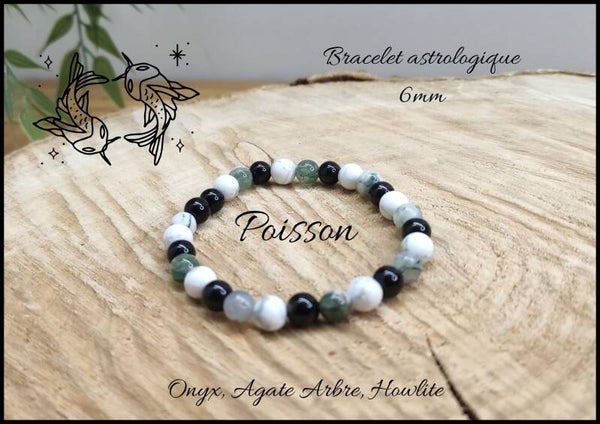 Bracelet astrologique Poisson 6mm