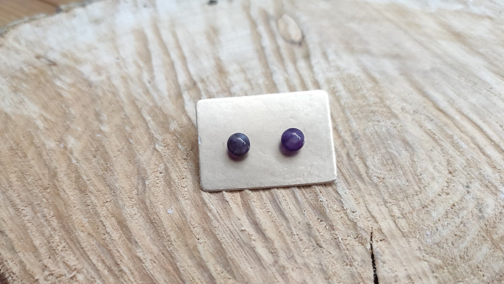 Boucle d'oreille améthyste boule 6mm