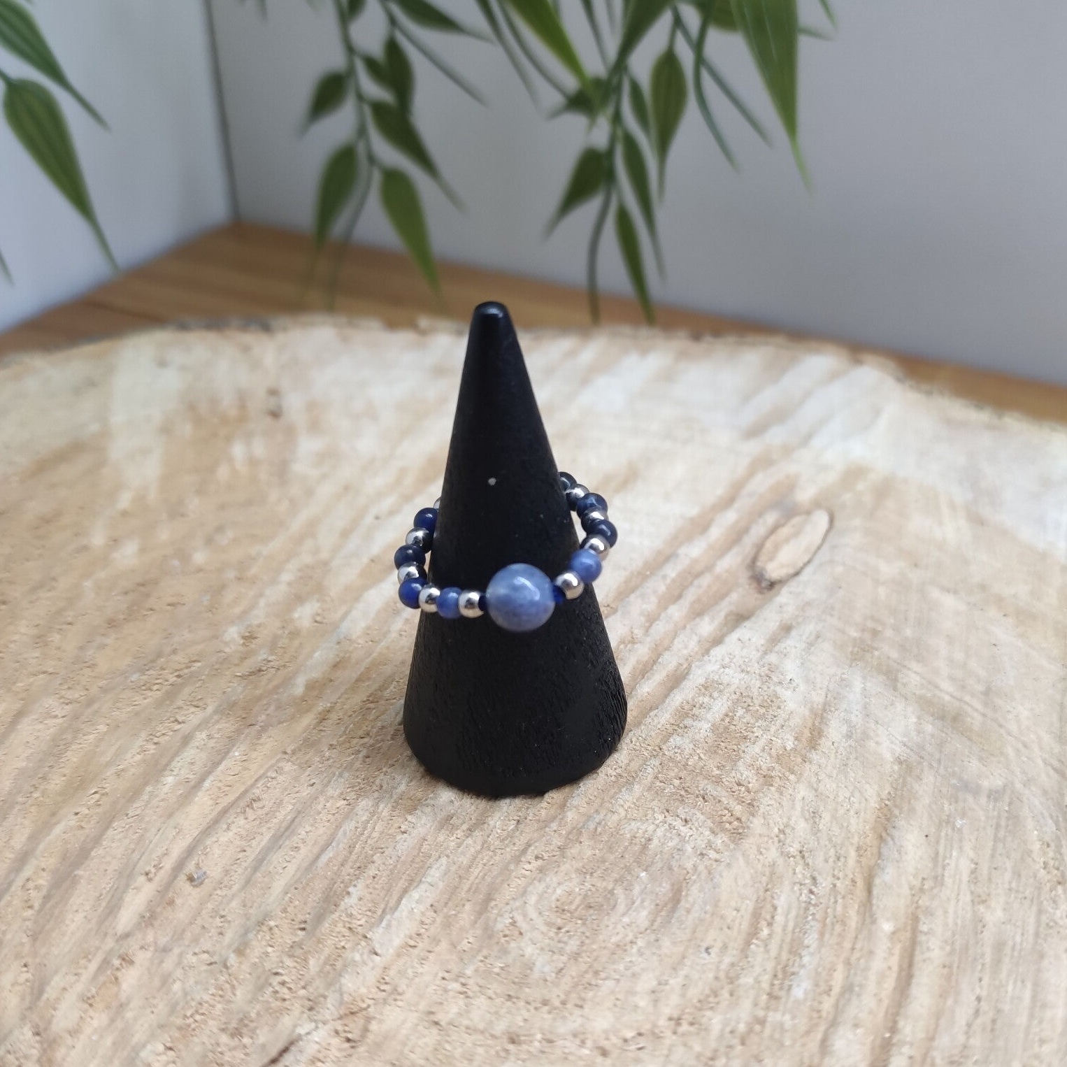 Bague Ondine Sodalite et Hématite