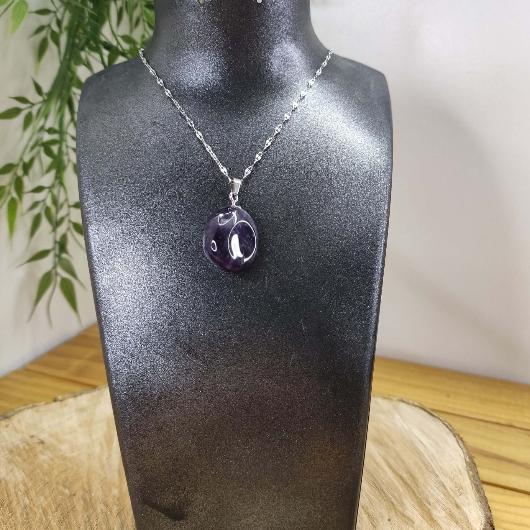 Pendentif pierre roulée Améthyste