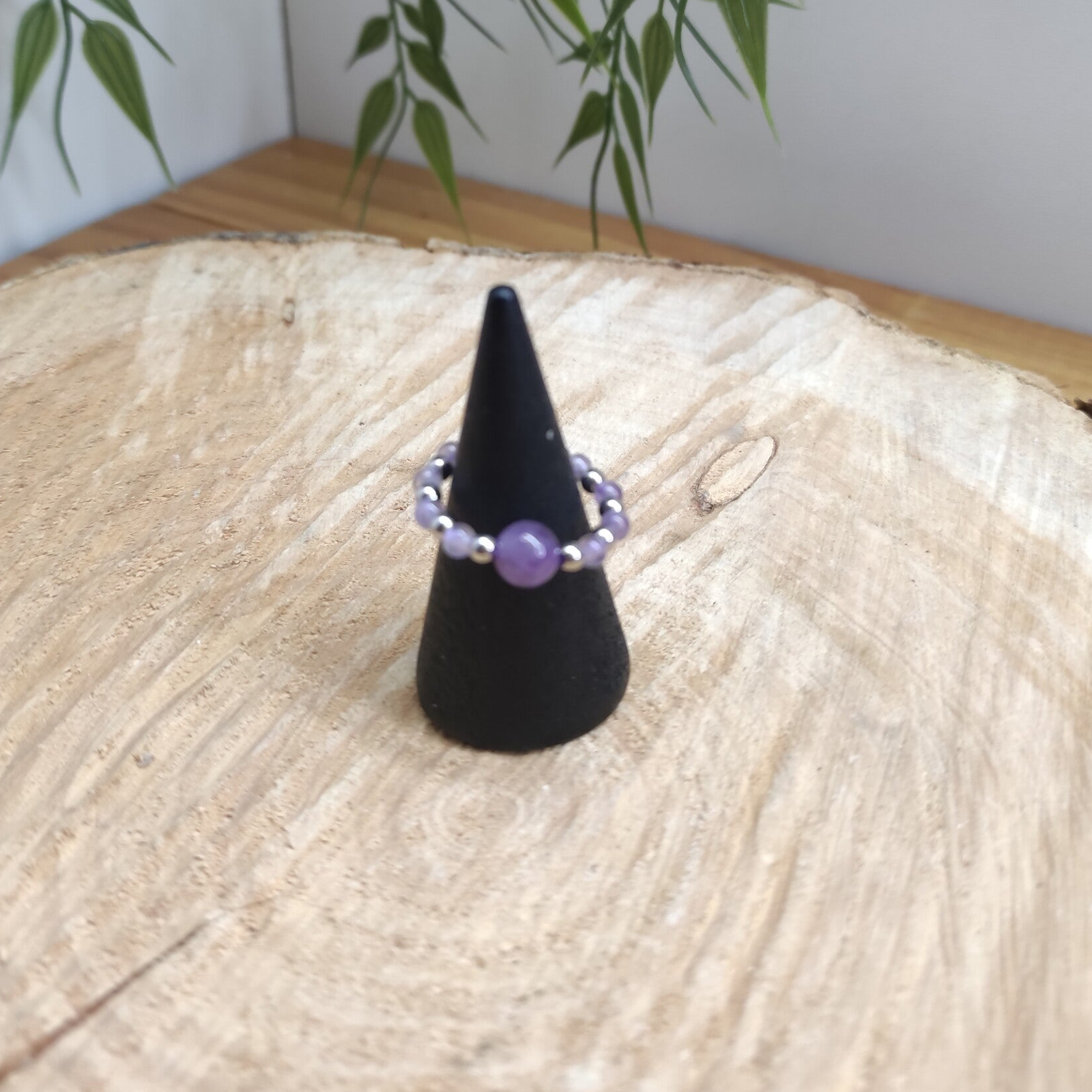 Bague Ondine Améthyste et Hématite