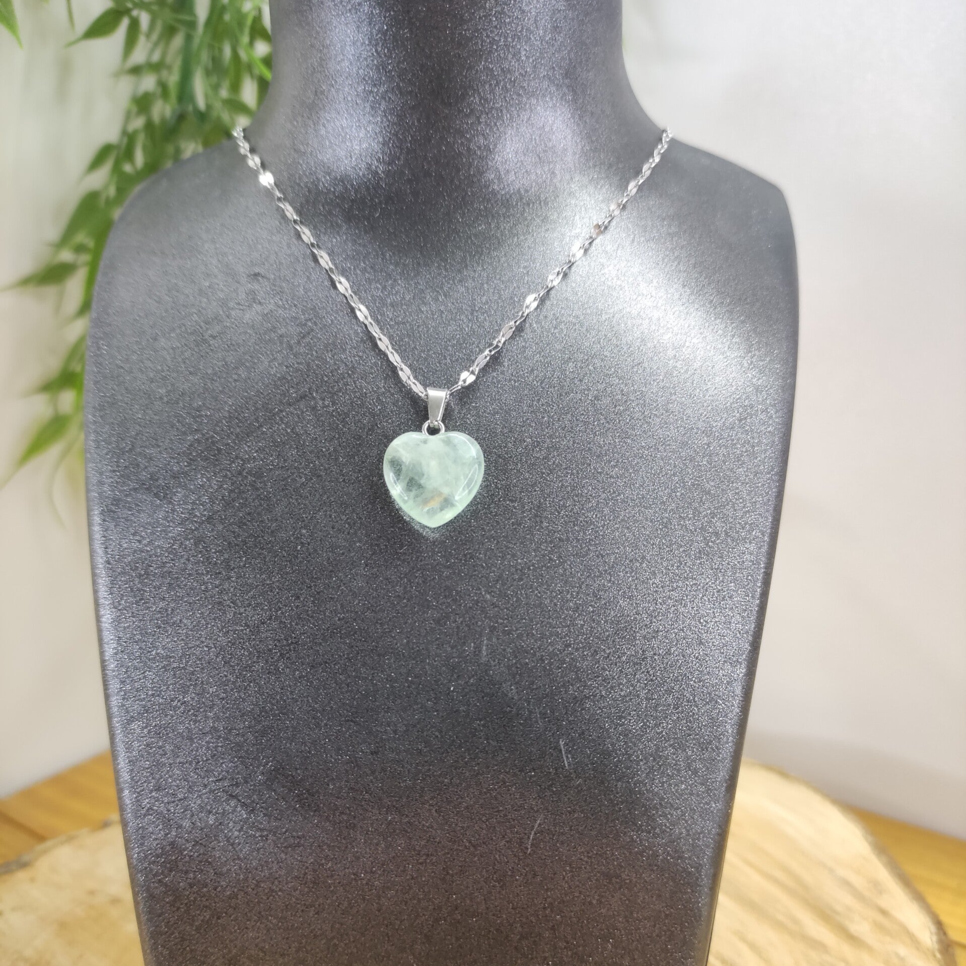 Pendentif Cœur Fluorine Verte