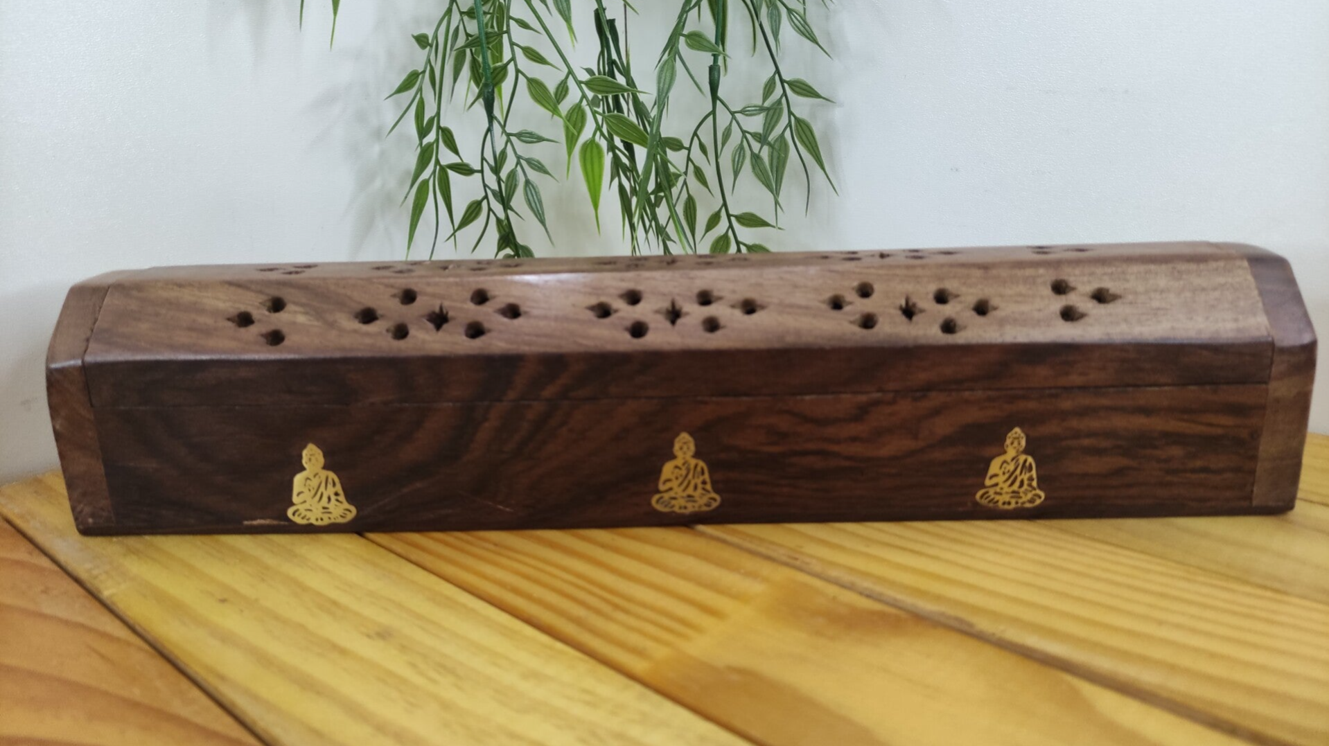 Porte encens coffret bois bouddha