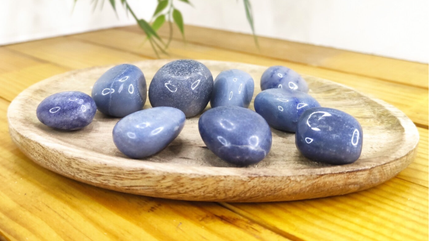 Pierre roulée aventurine bleue