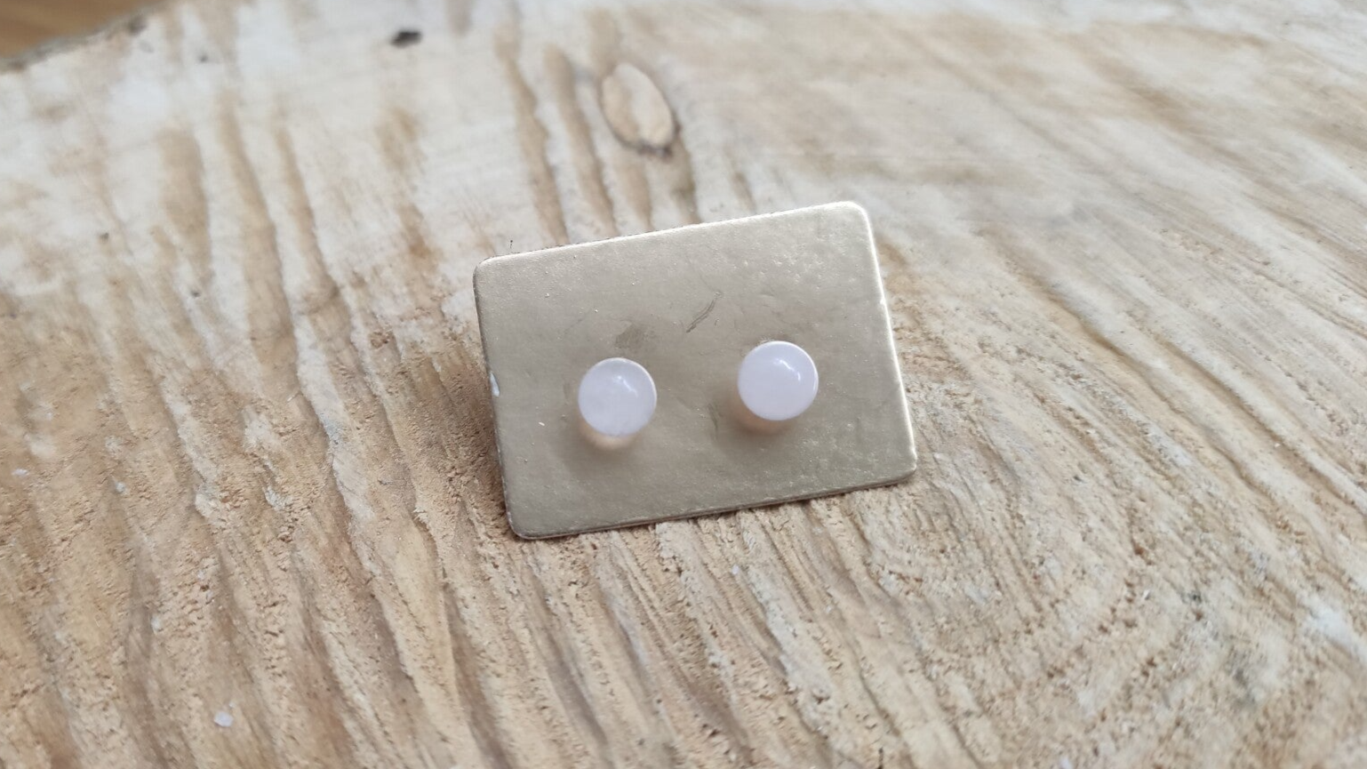 Boucle d'oreille quartz rose boule 6mm