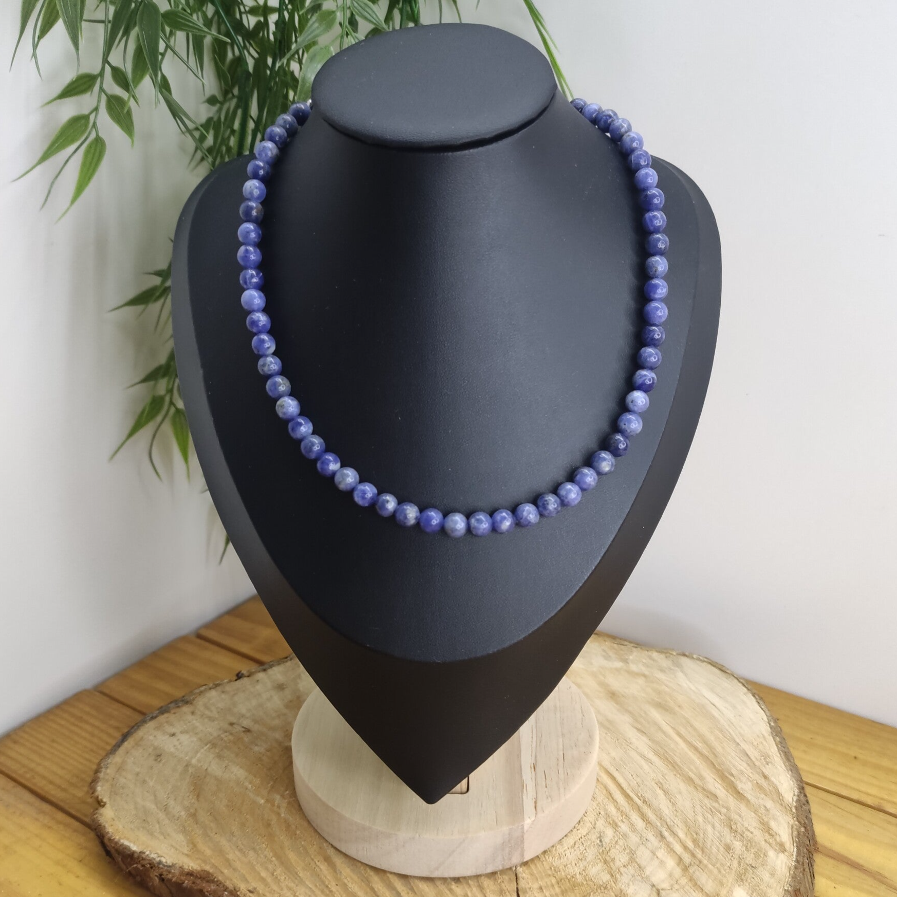 Collier perles Sodalite