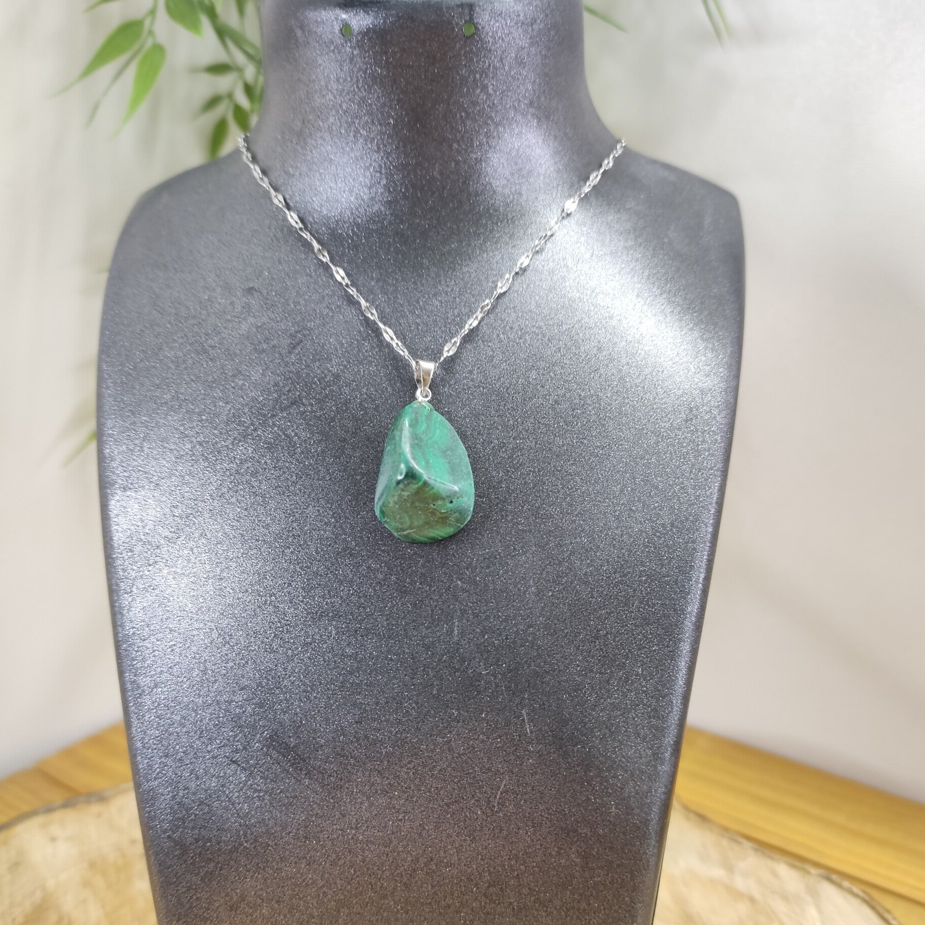 Pendentif Malachite pierre roulée