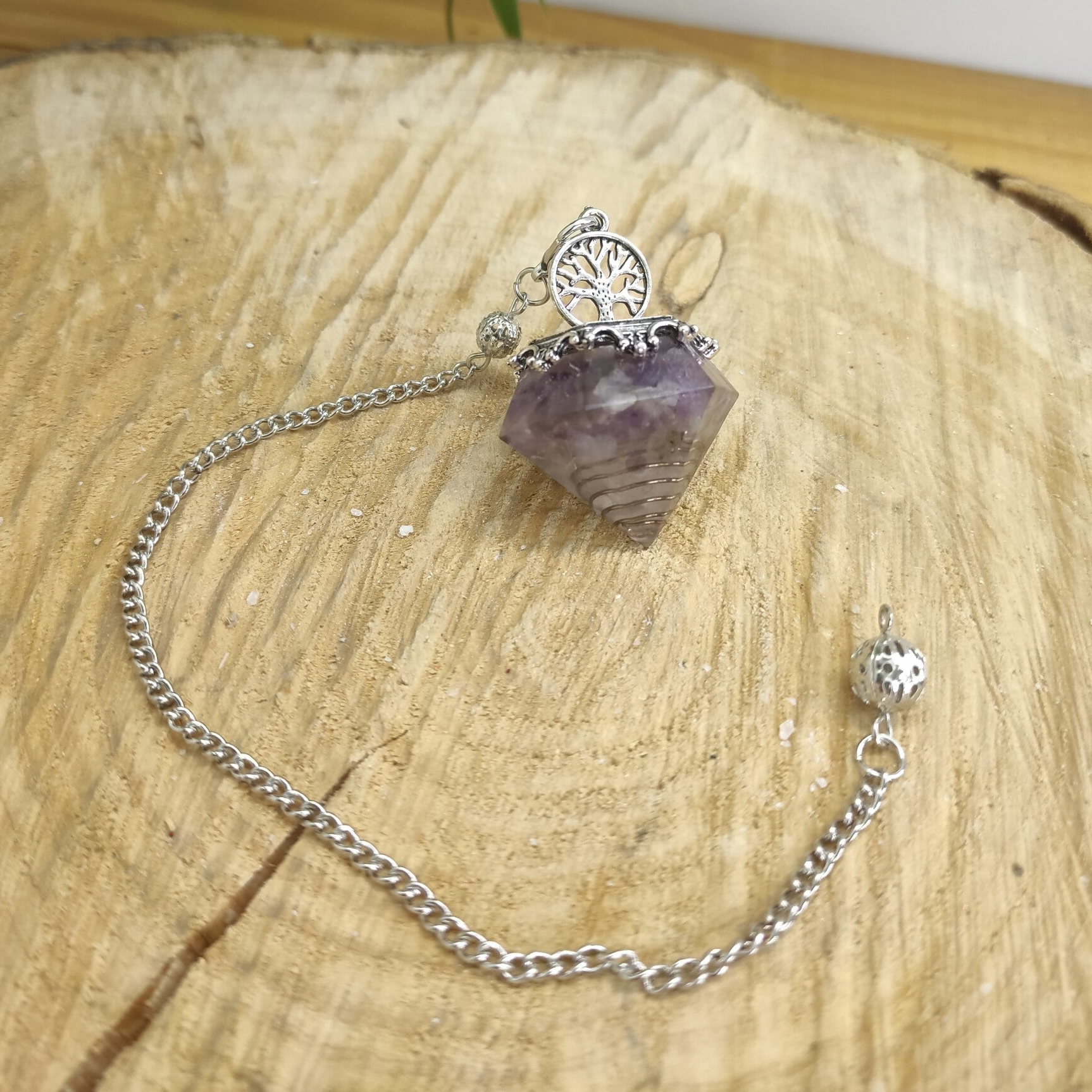 Pendule Orgonite Arbre de vie Améthyste