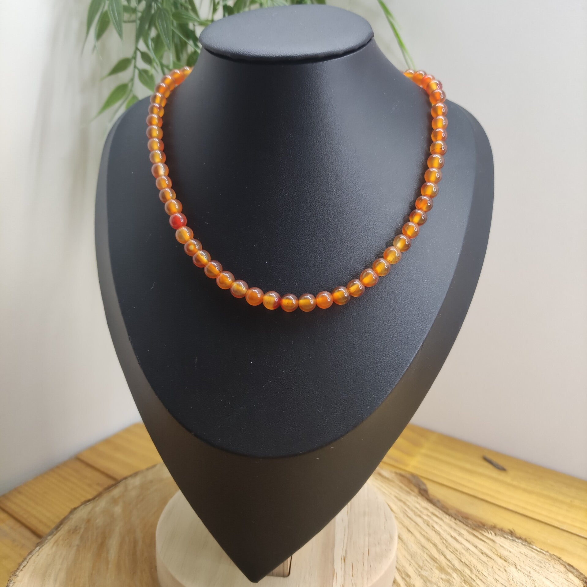 Collier perles Cornaline