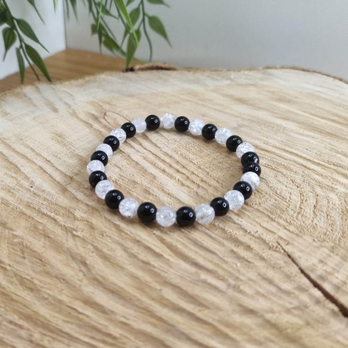 Bracelet customisé obsidienne 6mm