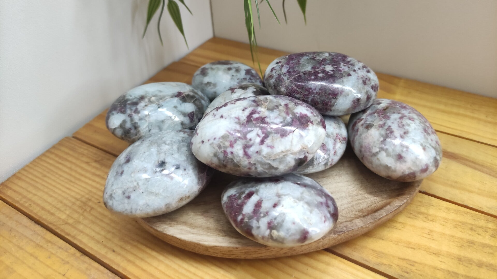 Galet Tourmaline Rose sur Quartz