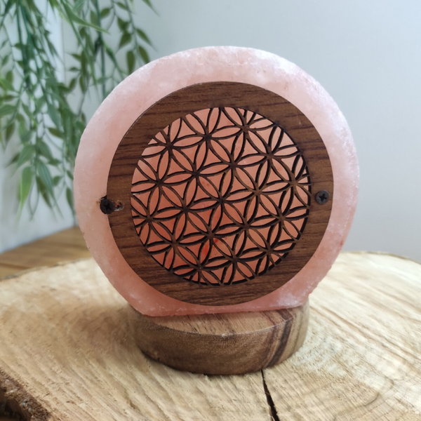 Mini Lampe de sel USB Fleur de vie