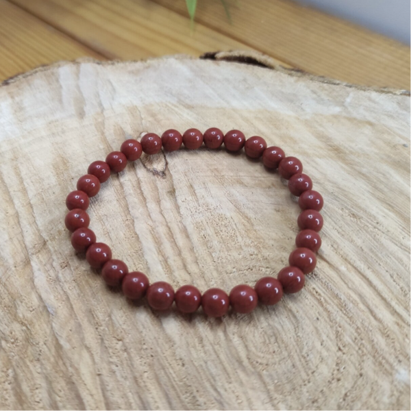 Bracelet jaspe rouge 6mm
